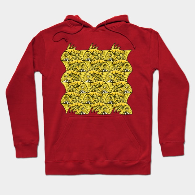 Escher fish pattern VII Hoodie by Maxsomma